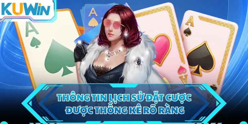 Thông tin lịch sử đặt cược được thống kê rõ ràng